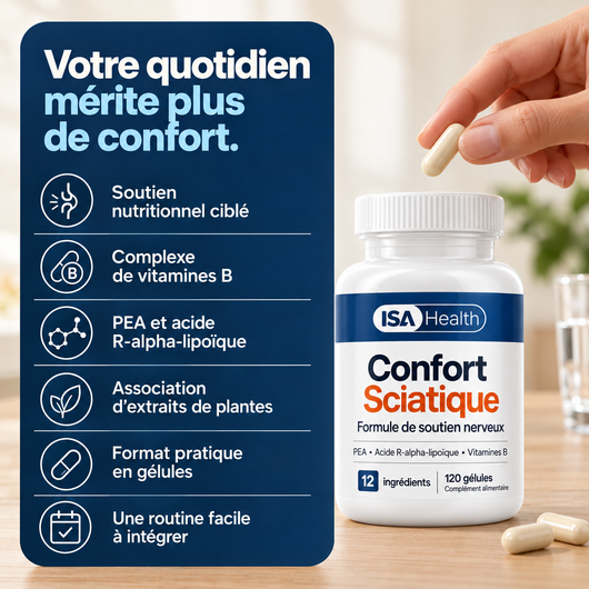 Confort Sciatique | Soutien Nerveux & Jambe Apaisée