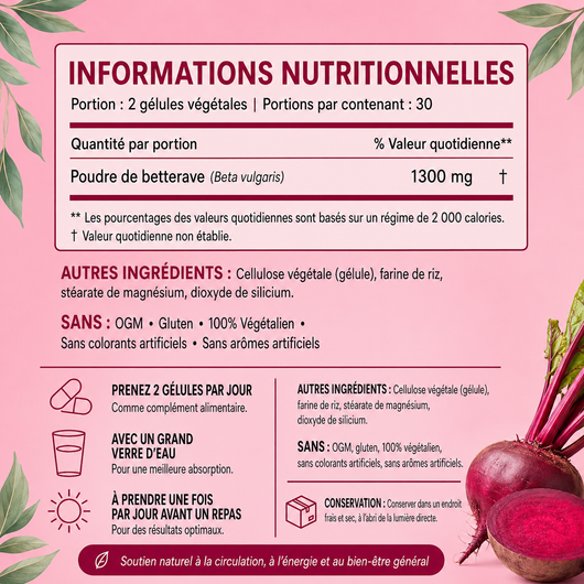 Betterave Gélules | Circulation & Vitalité Cardiovasculaire