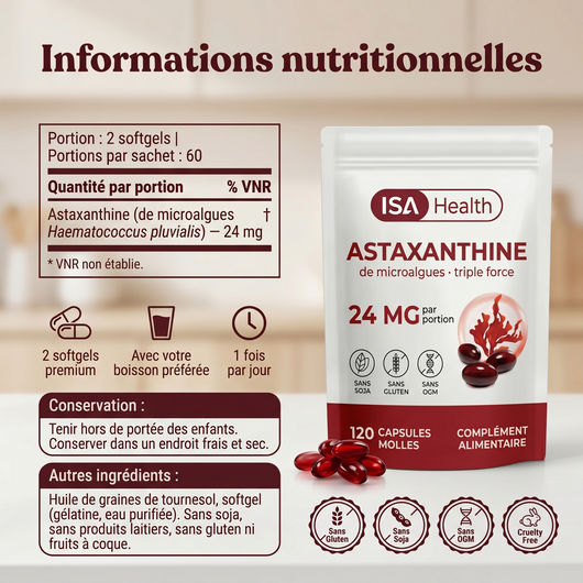 Astaxanthine Gélules | Formule Triple Force & Santé Oculaire
