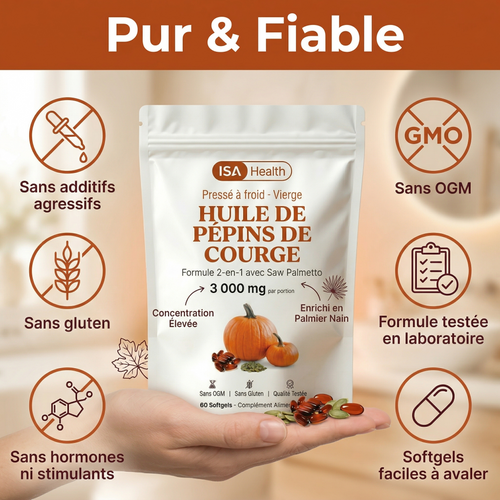 Huile de Pepins de Courge Gélules | Formule Anti-Chute