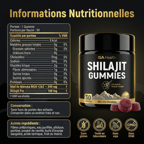 Gummies de Shilajit Pur | Nouvelle formule