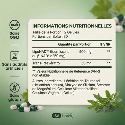 NAD+ Gélules | Formule Anti-Âge