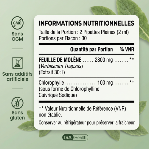 Extrait Pur de Molène | Formule Détox Pulmonaire