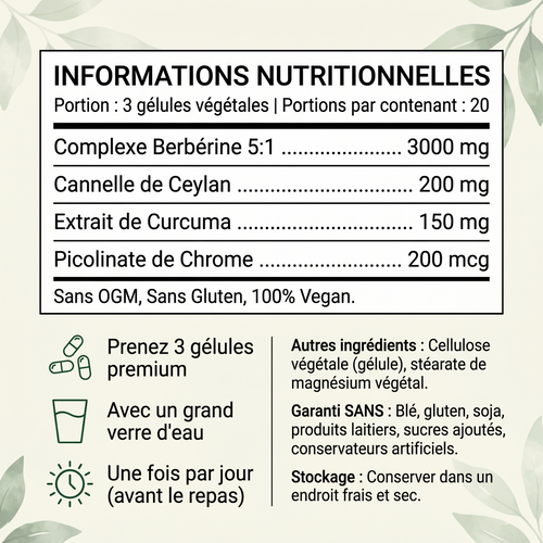 Berbérine Complexe 4-en-1 | Métabolisme & Glycémie