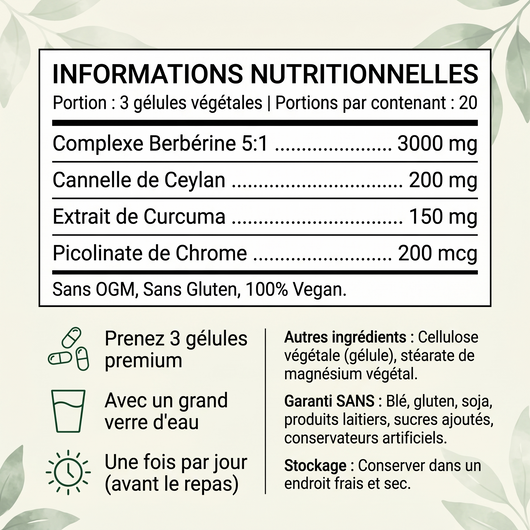 Berbérine Complexe 4-en-1 | Métabolisme & Glycémie