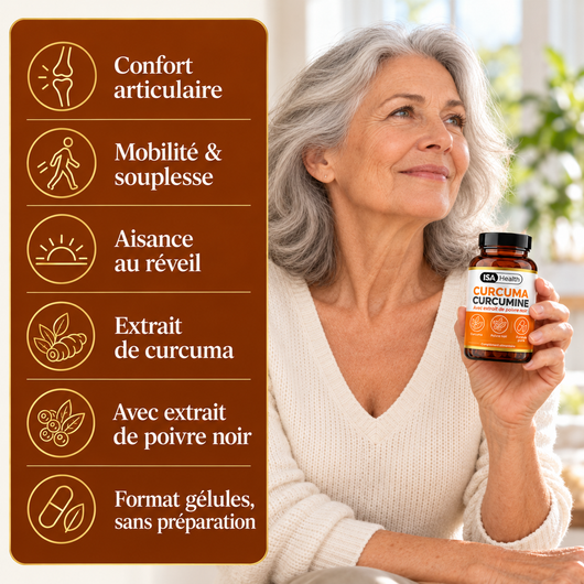 Curcuma Curcumine & Poivre Noir Gélules | Formule Confort Articulaire & Mobilité