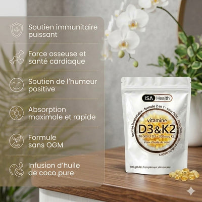 Vitamine D3 & K2 | Immunité & Renforcement Osseux