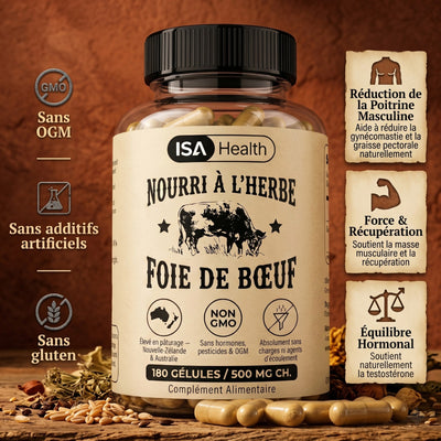 Foie de Bœuf Nourri à l'Herbe | Testostérone & Réduction Pectorale