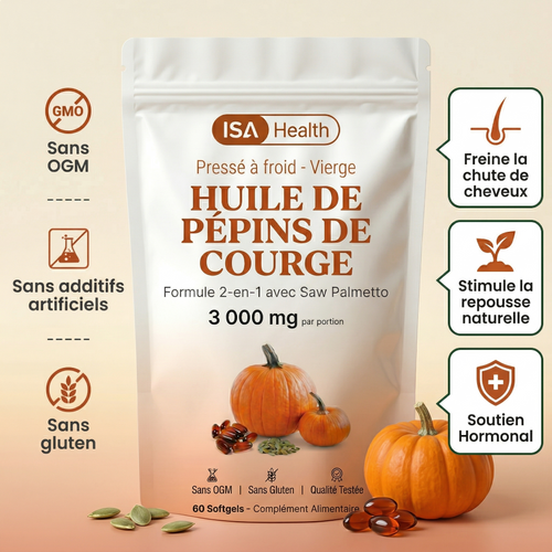 Huile de Pepins de Courge Gélules | Formule Anti-Chute